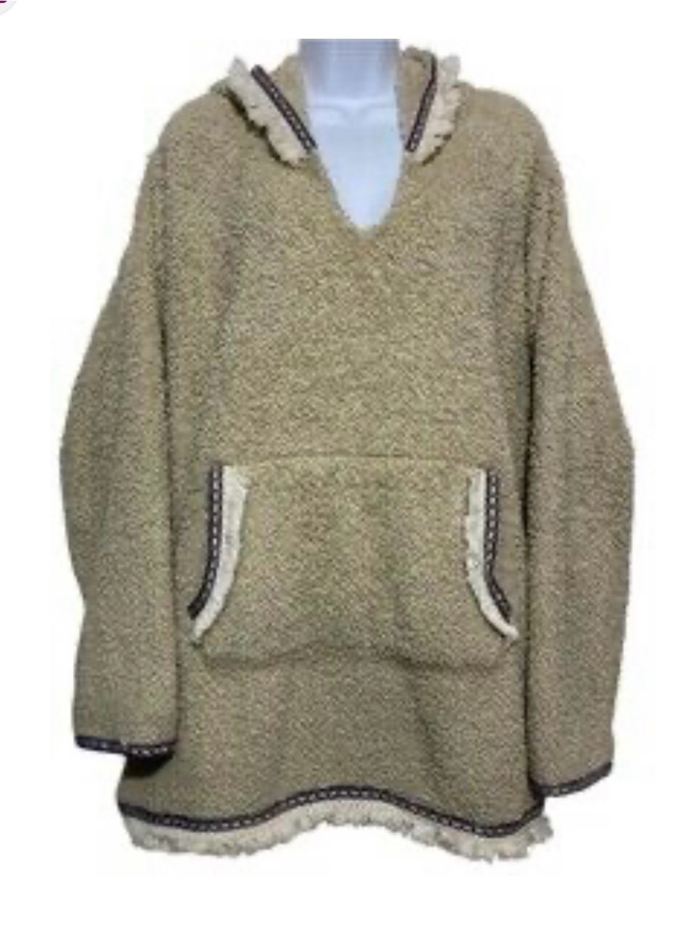 NATURAL LIFE Beige Sherpa Off-the-Shoulder Pullover Sweater brown one sz